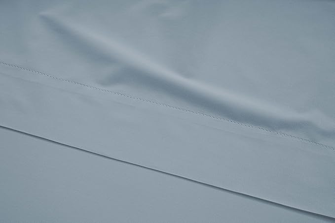 Lane Linen 100% Organic Cotton Pillow Cases King Size (20"x36") - King Size Pillow Cases Set of 2 - Certified Organic Cotton Pillowcases - King Pillow Cases - French Blue
