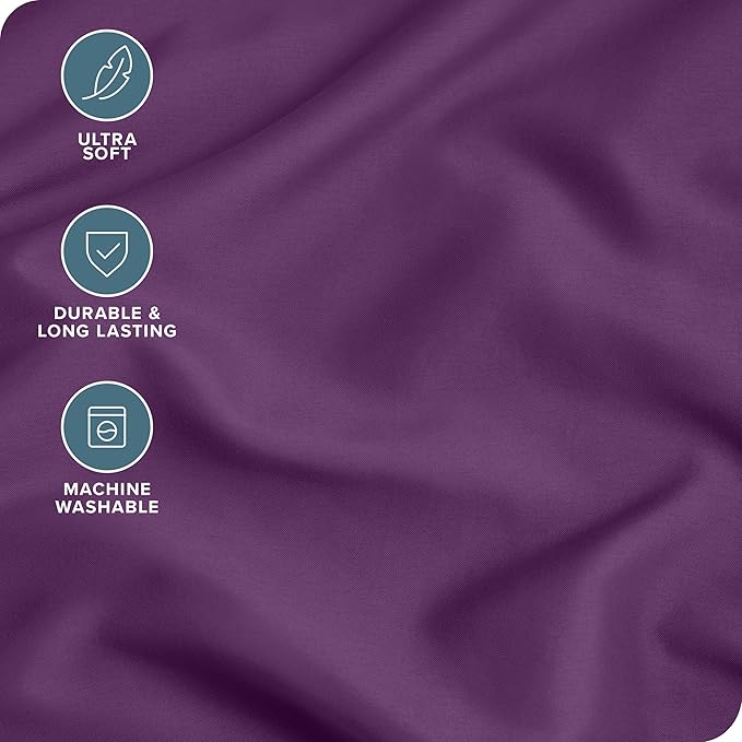 Bare Home Microfiber Body Pillow Cover - Ultra Soft - Cooling Pillowcase - Double Brushed - Pillowcase with Zipper Closure - Easy Care (20''x54'' Body Pillow Cover, Plum)