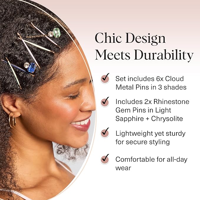 Kitsch Gem Bobby Pins for Women - Stylish Rhinestone Hair Accessories | Elegant Hair Pins Decorative for Styling | Bobby Pin Set - Garden Bouquet | Ideal Gifts for Women, 8pcs