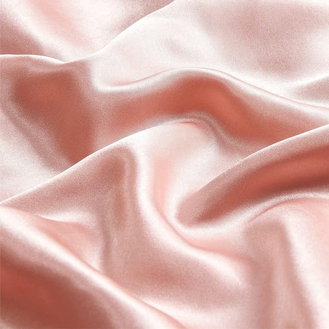 BEDELITE Satin Pillowcase with Zipper, Coral Pillow Cases Queen Size Set of 2, Super Soft and Cooling Similar to Silk Pillow Cases, Gift for Women Men(20x30 Inches)