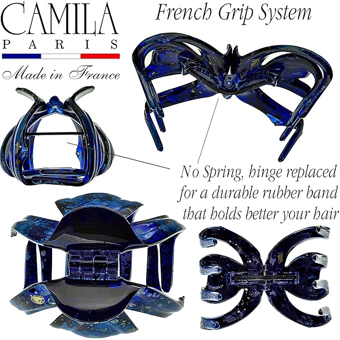 Camila Paris CP3862 French Octopus Hair Clip for Women Thick Hair and Long Curly Wavy Hair, Girls Hair Claw Clips, Styling Claw Clip for Thick Hair, Strong Hold No Slip Grip, Made in France