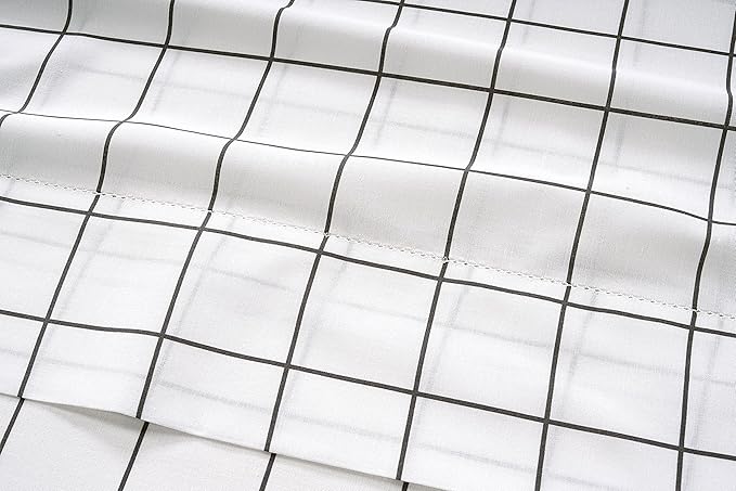 Lane Linen 100% Organic Cotton Pillow Cases Standard Size Set of 2 (20"x26") - Cotton Pillowcases Standard Size - Soft Pillow Cases Set of 2 - Standard Pillow Case Pack of 2 - Windowpane Charcoal