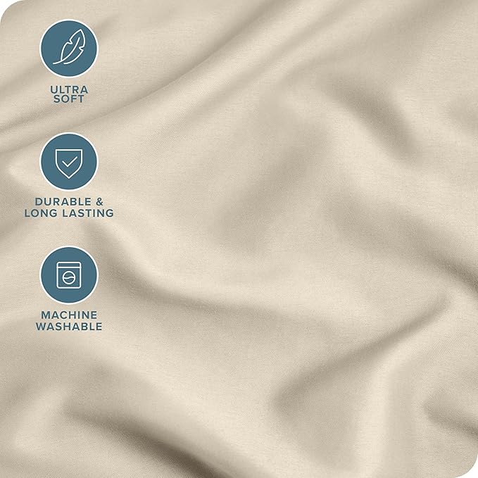 Bare Home Microfiber Pillow Cases - King 20x40 - Cooling Pillowcases - Double Brushed - Easy Care - Envelope Closure (King Pillowcase Set of 2, Sand)