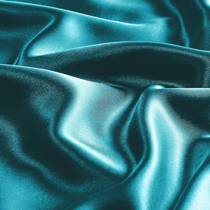 BEDELITE Satin Pillowcase with Zipper, Teal Pillow Cases Queen Size Set of 2, Super Soft and Cooling Similar to Silk Pillow Cases, Gift for Women Men(20x30 Inches)