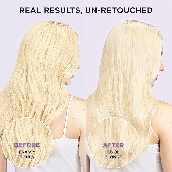 L’Oreal Paris Sulfate Free Brass Toning Purple Conditioner for Blonde, Bleached, Silver, or Brown Highlighted Hair, EverPure, 6.8 Fl Oz (Packaging May Vary)