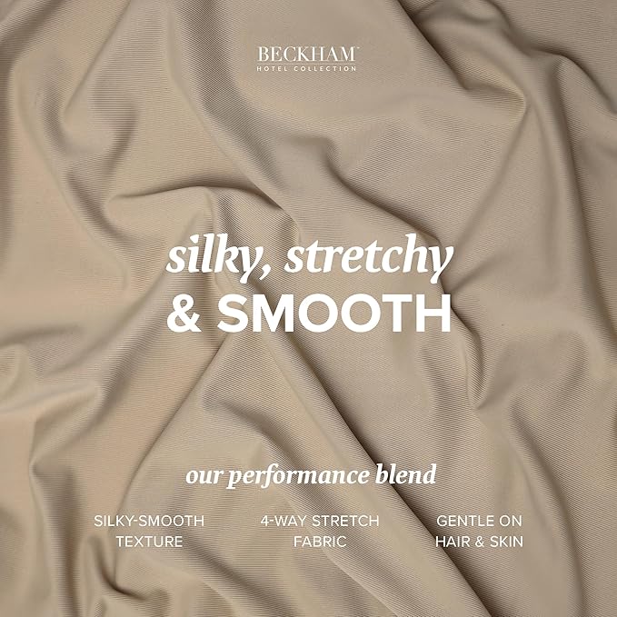 Beckham Hotel Collection Cooling Pillowcases for Hot Sleepers, Standard/Queen Size Set of 2, Cool Bedding, Envelope Closure, Silky Soft, Breathable, Moisture-Wicking, Sand
