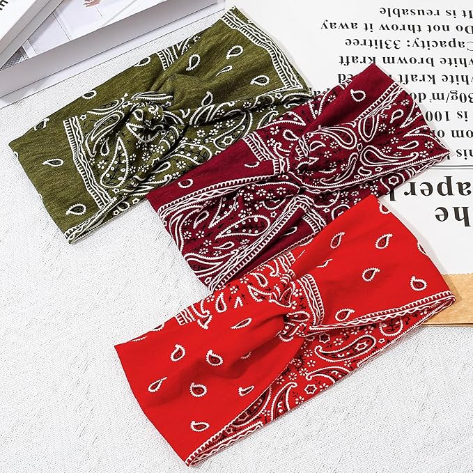 6-Piece Cute Headbands for Women, Stretchy Non Slip Thick Headband for Women’s Hair, Soft Elastic Head Bands for Yoga Running Sport Workout (Boho Style)