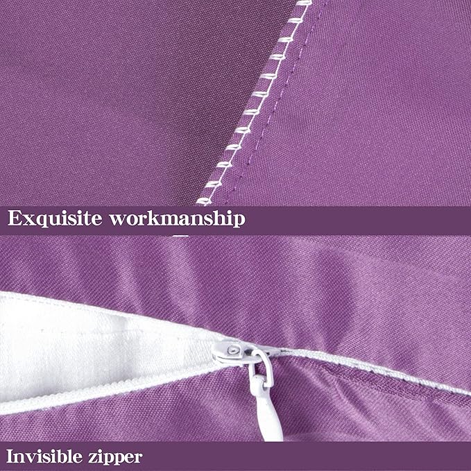 NTBAY Zippered Satin Pillow Cases for Hair and Skin, Luxury King Hidden Zipper Pillowcases Set of 2, 20x36 Inches, Purple