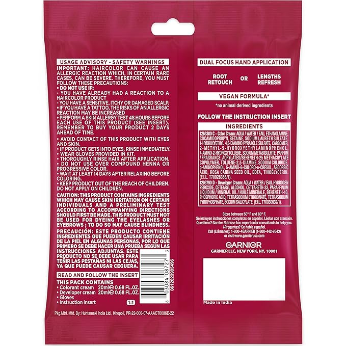 Garnier Color Sensation Color Retouch, Demi Permanent Hair Dye for Roots with 100% Gray Coverage, Red Hair Dye 6.6, Pack of 6