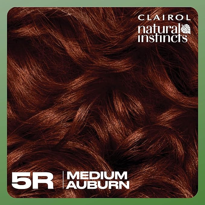 Clairol Natural Instincts Demi-Permanent Hair Dye, 5R Medium Auburn Hair Color, Pack of 1