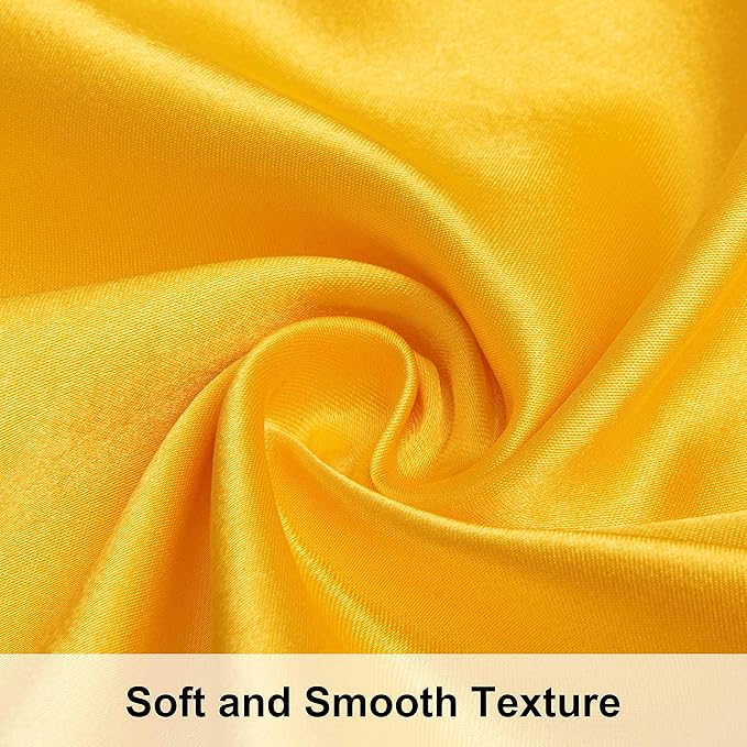 NTBAY 12 Pack Satin Standard Pillowcases for Hair and Skin, Luxurious and Silky Pillow Cases with Envelope Closure, 20 x 26 Inches, Yellow