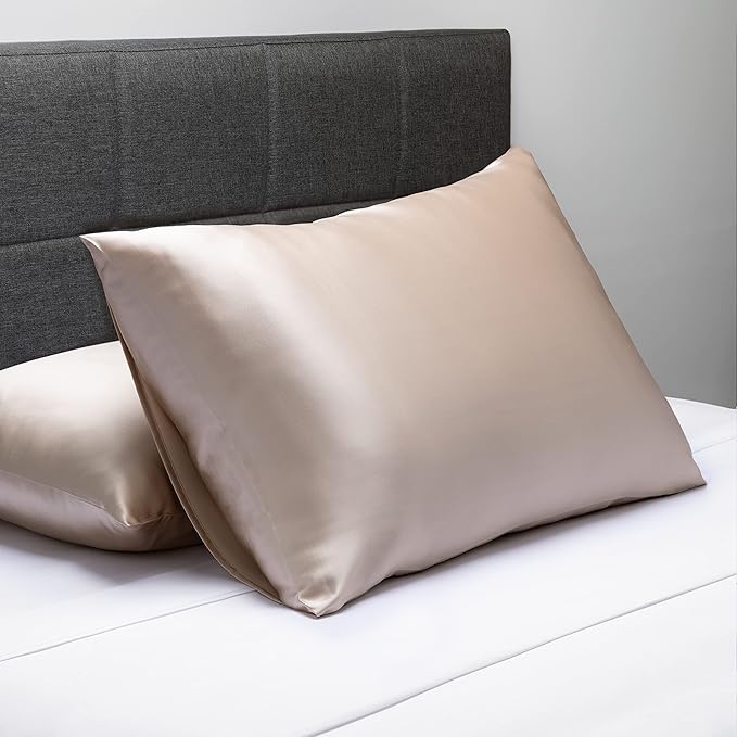 Fishers Finery 25mm 100% Pure Mulberry Silk Pillowcase Set (Taupe King 2 Pack)