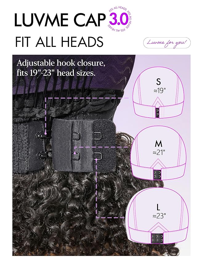 LUVME HAIR 7x6 HD Lace All-Day Comfort Burmese Messy Curly Wig PartingMax Lace Wigs Lace Front Wigs Human Hair Pre Cut Plucked Lace Frontal Glueless 18 Inches Natural Black Color