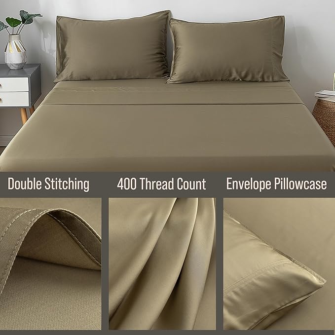 Bella Coterie | Luxury Bamboo King Size Pillowcase Set | 100% Organically Grown Bamboo Viscose | Ultra Soft | Cooling | 2 Pcs [Olive]