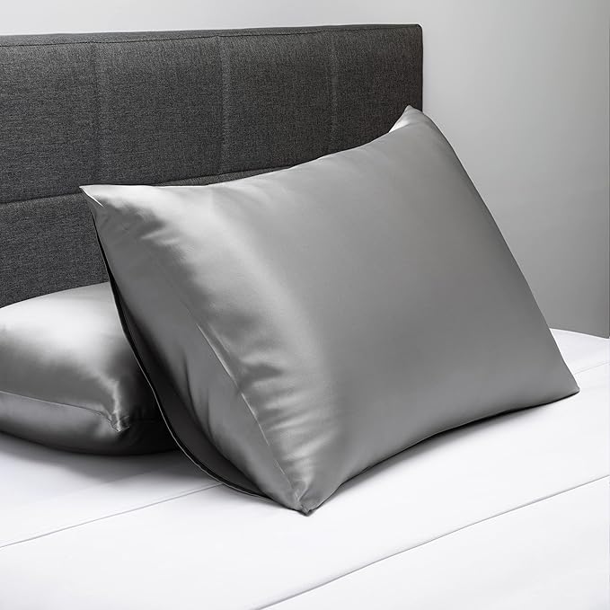 Fishers Finery 25mm 100% Pure Mulberry Silk Pillowcase (Silver Queen)