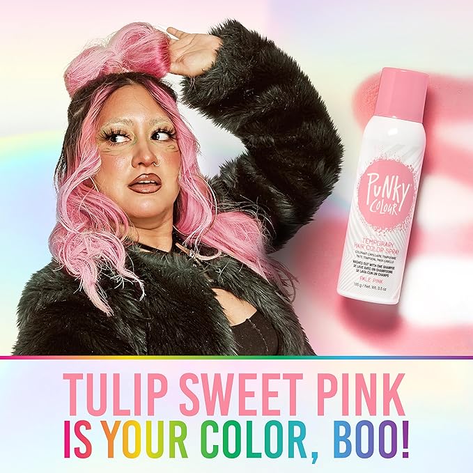 Punky Temporary Hair Color Spray – Pale Pink, Instant Vivid Temporary Hair Dye for Women, Wash Out, Hair-Color Spray, 3.5 oz, 1 Pack