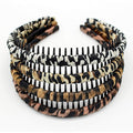 Leopard Print hairbands,hair Headbands for women,Fashion Hair Accessories,Non-slip Resin comb teeth hair hoop ((Pack of 4))