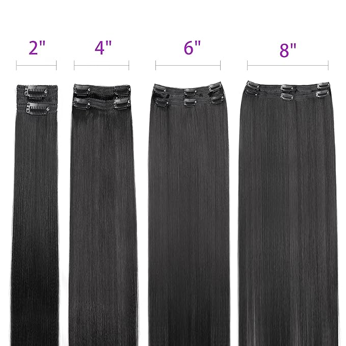 20 Inch Yaki-Straight Clip ins Real Human Hair Affordable Yaki Straight Clip in Human Hair Extensions Brazilian Virgin Hair clip on Hair Extensions 18Clips Per Set 120G