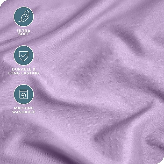 Bare Home Microfiber Pillow Cases - Standard/Queen Size Set of 2 - Cooling Pillowcases - Double Brushed - Lavender Pillowcases 2 Pack - Easy Care (Standard Pillowcase Set of 2, Lavender)