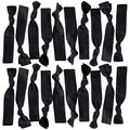 Kenz Laurenz Hair Ties Ponytail Holder Set No Crease Ribbon Bands - (Pack of 20) - Black