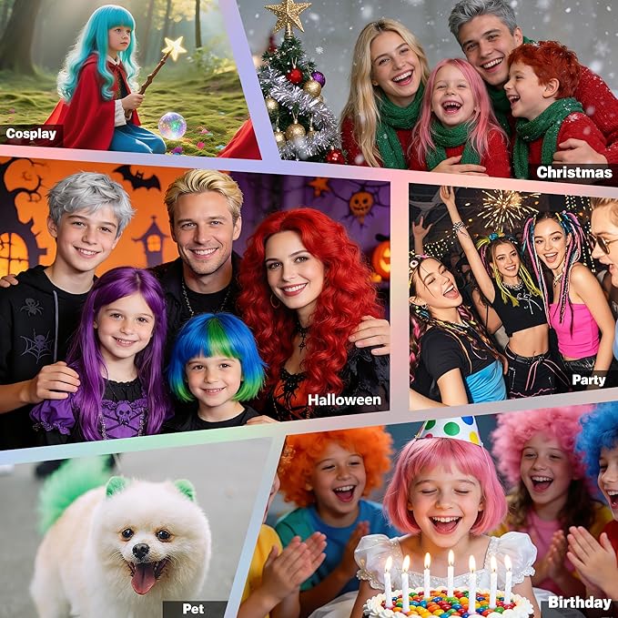 Green Temporary Hair Color Spray for Kids, Instant Colored Hair Dye Alternative for Girls Boys Teens Women Men, Disposable Washable, Quick Styling for Party Cosplay Christmas Halloween, 150ml