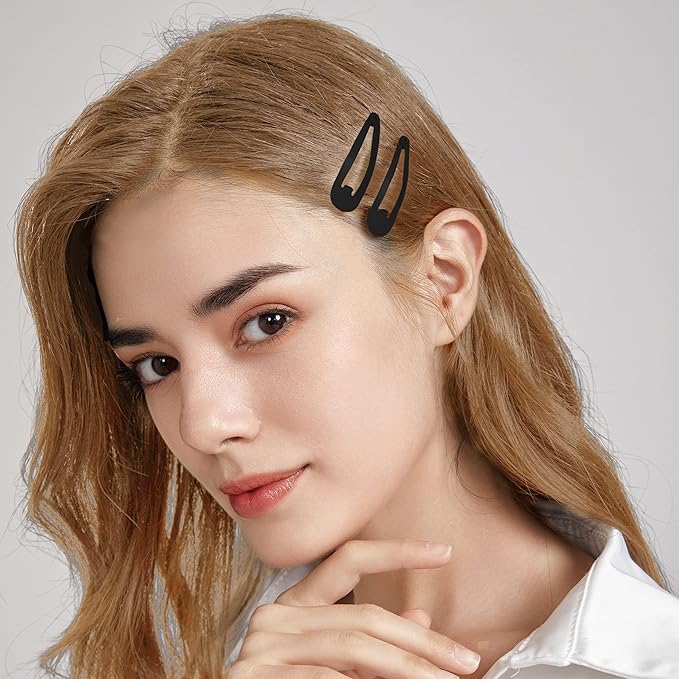 Dofash 2IN Epoxy Snap Hair Clips for Women, 12 Count - Black Amber