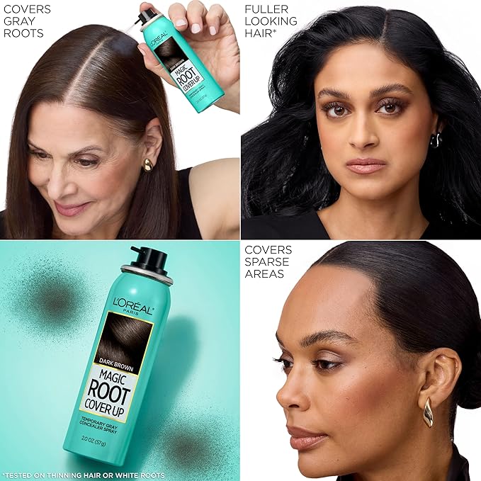 L'Oreal Paris Hair Color Root Cover Up Temporary Gray Concealer Spray Light Golden Brown (Pack of 2) (Packaging May Vary)