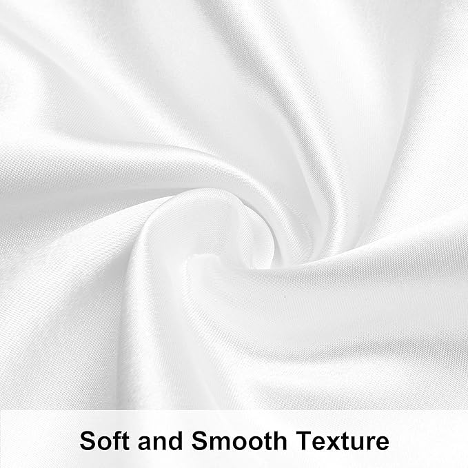 NTBAY 12 Pack Satin Standard Pillowcases for Hair and Skin, Luxurious and Silky Pillow Cases with Envelope Closure, 20x26 Inches, White