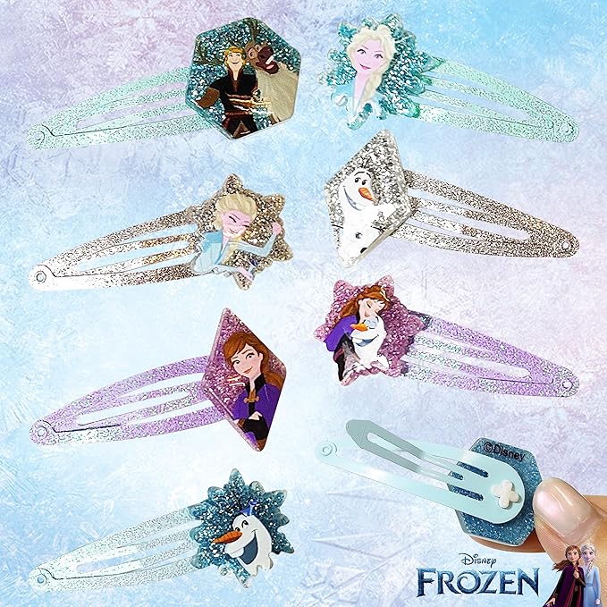 Disney Frozen Kids Hair Clips for Girls Snap Clips 8 Pack Multi Color Ages 3+