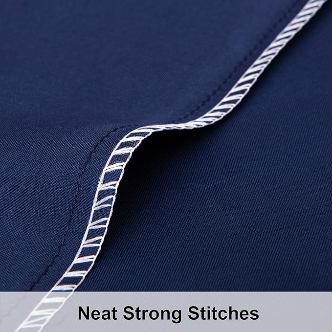 NTBAY 2 Pack Satin Standard Pillowcases for Hair and Skin, Luxurious and Silky Pillow Cases with Envelope Closure, 20x26 Inches, Navy Blue