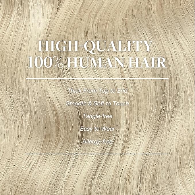 GOO GOO Clip in Hair Extensions Real Human Hair, Remy Human Hair Extensions Clip ins for Women, Natural Human Hair, 22inch 150g 9Pcs, 60A Platinum Blonde