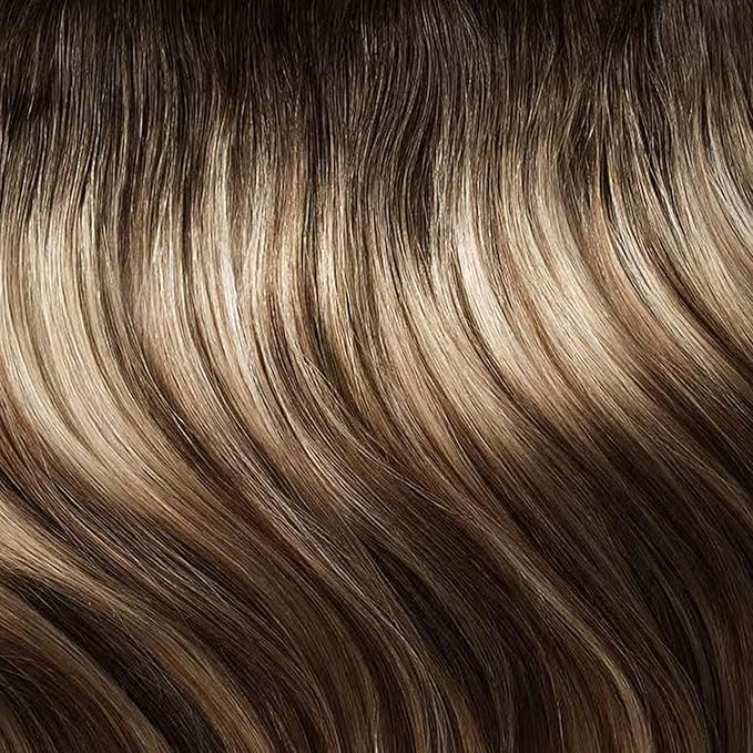 Luxy 100% Remy Human Hair – Halo Clip-In Hair Extensions –Natural Looking Volume & Length - One-Piece - Easy 5-Min Application 140 grams 16" Dimensional Rooted Light Bronde