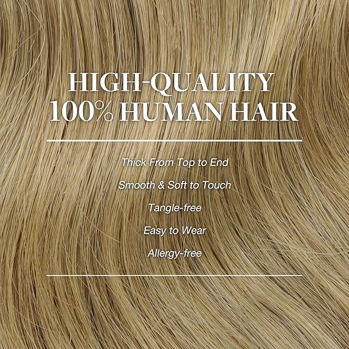 GOO GOO Clip in Hair Extensions Real Human Hair, Remy Human Hair Extensions Clip ins for Women, Natural Human Hair, 16inch 120g 7Pcs, 7 Bronde