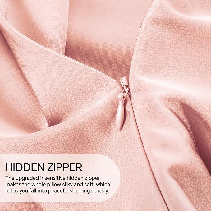 INFIIXSO Mulberry Silk Pillowcase for Hair and Skin, Silk Pillow Cases Queen Size Set of 2 with Hidden Zipper 20x30 Inches, Ultra Smooth and Soft Cooling Pillow Cases for Hot Sleepers(Coral, 2 Pack)