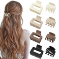 Matte Hair Clips for Women, 8PCS Medium Hair Clips for Thin/Thick Hair Rectangle Hair Claw Double Row Small Claw Clips Non-Slip Hair Accessories