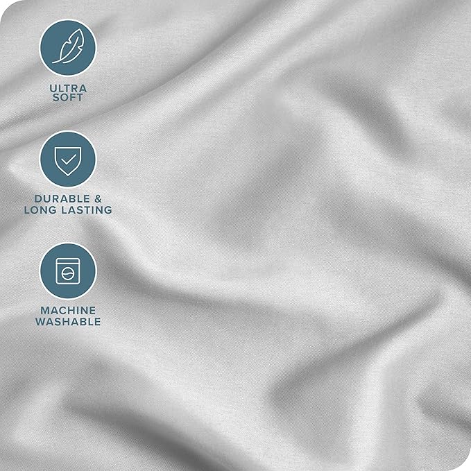 Bare Home Microfiber Pillow Cases - King 20x40 - Cooling Pillowcases - Double Brushed - Easy Care - Envelope Closure (King Pillowcase Set of 2, Cloud Grey)