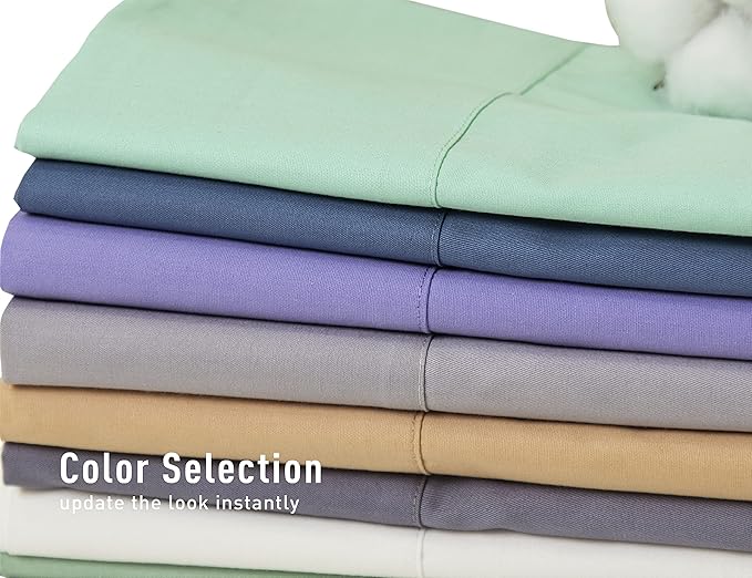 Sunflower Body Pillowcase 100% Cotton Long Pillow Cover/Case Envelope Closure 1 Pack, 21×54 inches Taupe Gray, Soft and Breathable