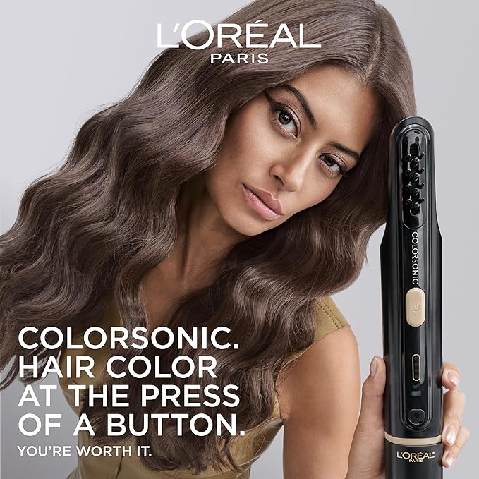 L'Oreal Paris Colorsonic Permanent Hair Dye Cartridge, Vibrant Hair Color for Root Touch Up, Gray Coverage or All Over Color in just 5 Minutes, 6G Light Gold Brown (Coloring Device Sold Separately)