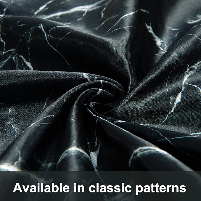 NTBAY 2 Pack Satin Queen Pillowcases for Hair and Skin, Luxurious and Silky Marbling Printed Pillow Cases with Envelope Closure, 20x30 Inches, Black
