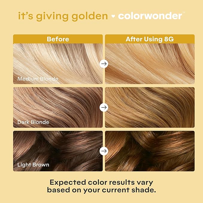 Madison Reed colorwonder Demi-Permanent Hair Color, Effortless At-Home Hair Dye, Ammonia-Free, Cruelty-Free, It's Giving Golden (8G Golden Bold), Pack of 2