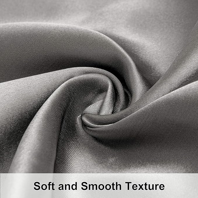 NTBAY 12 Pack Satin Standard Pillowcases for Hair and Skin, Luxurious and Silky Pillow Cases with Envelope Closure, 20x26 Inches, Grey