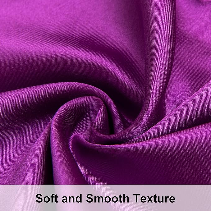 NTBAY 12 Pack Satin King Pillowcases for Hair and Skin, Luxurious and Silky Pillow Cases with Envelope Closure, 20 x 36 Inches, Purple