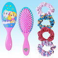 Luv Her Paw Patrol Hair Accessories Set - 9 inch Detangling Brush, 4 Scrunchies & Hair Ties for Girls