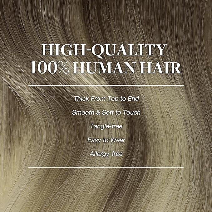 GOO GOO Clip in Hair Extensions Real Human Hair, Remy Human Hair Extensions Clip ins for Women, Natural Human Hair, 20inch 120g 7Pcs, 9/60 Balayage Ash Brown to Platinum Blonde