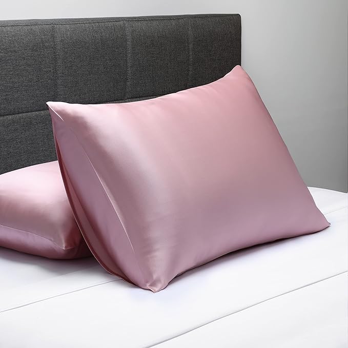 Fishers Finery 19mm 100% Pure Mulberry Silk Pillowcase, Quality Tested (English Rose, K)