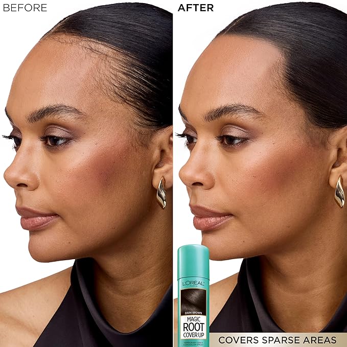 L'Oreal Paris Hair Color Root Cover Up Temporary Gray Concealer Spray Light Brown (Pack of 2) (Packaging May Vary)