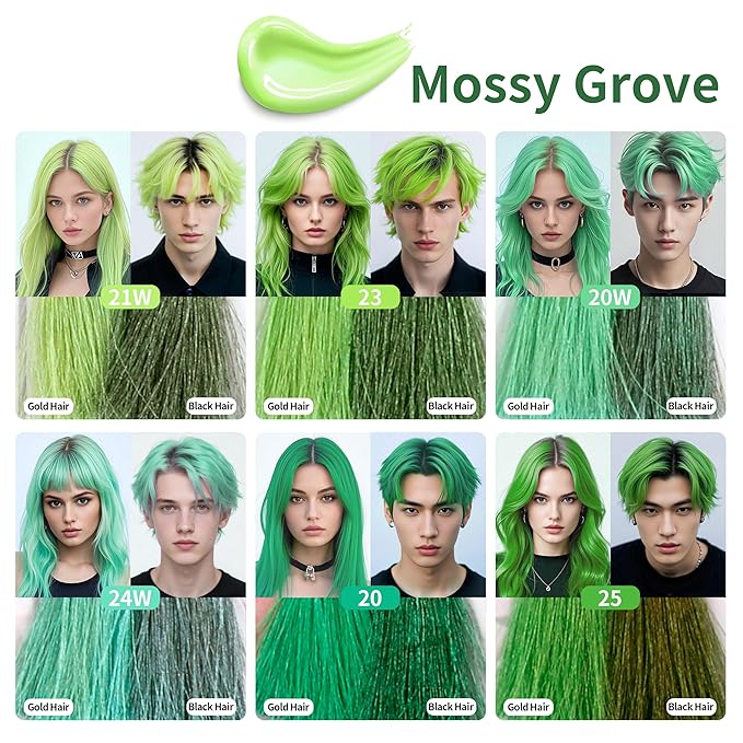 Temporary Hair Color Gel, Green Hair Dye Color Gel Washable Natural Instant Hair Color Wax for DIY Hairstyle for Kids Men Women(Color #23)