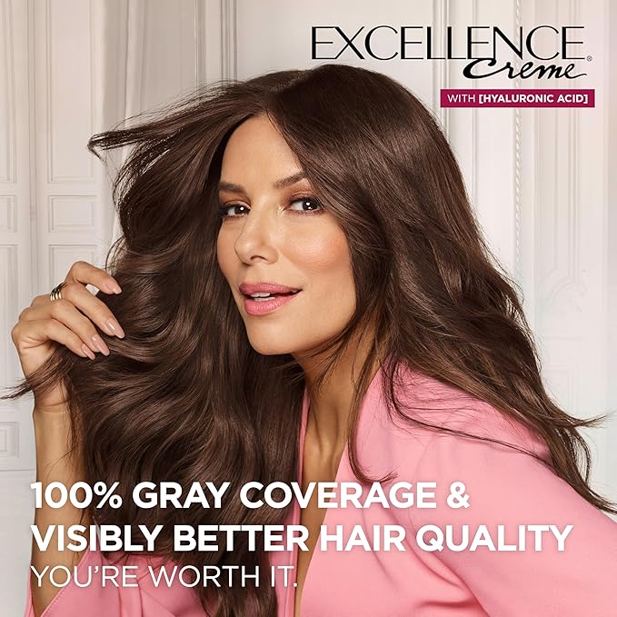 L'Oreal Paris Excellence Crème Permanent Hair Dye, Triple Care Hair Color with Pro-Keratine Complex for 100% Gray Hair Coverage, 4RM Dark Mahogany Red, 1 Kit (Pack of 2)