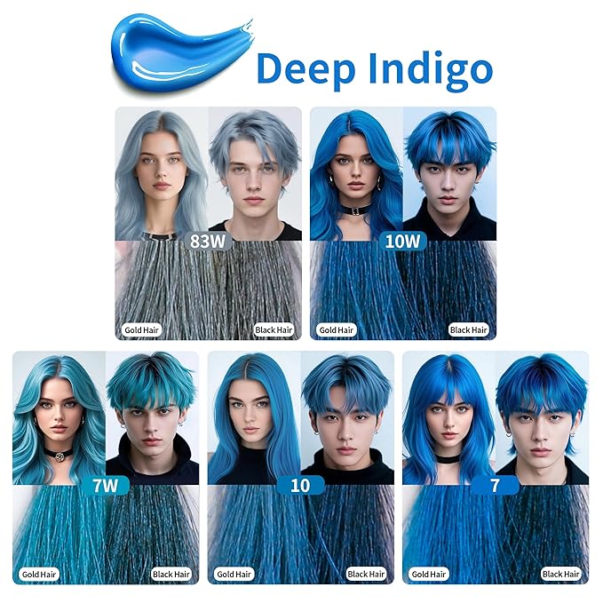 Temporary Hair Color Gel, Blue Hair Dye Color Gel Washable Natural Instant Hair Color Wax for DIY Hairstyle for Kids Men Women(Color #10W)