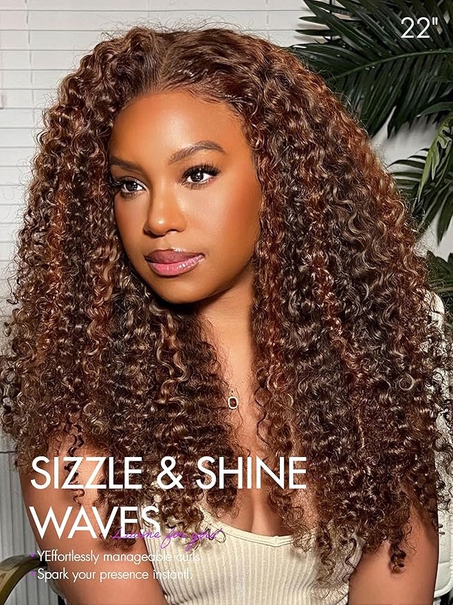 LUVME HAIR 18 Inch Deep Wave Medium Copper Brown Glueless Human Hair Wig Pre Plucked Precut 5x5 Lace Front Wigs